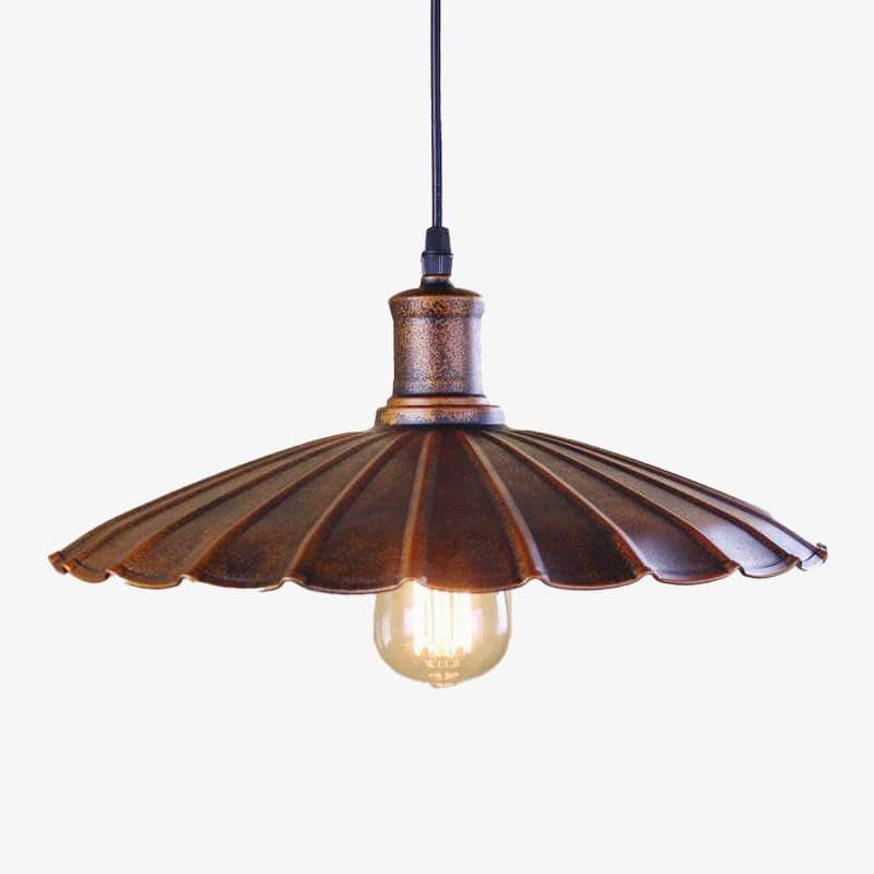 Industrial LED Pendant Light with Copper Metal Shade
