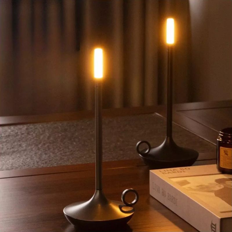LED bougie lampe de Table de camping-car Rechargeable veilleuse tactile pour la décoration de la maison dîner atmosphère créative lampe de bureau