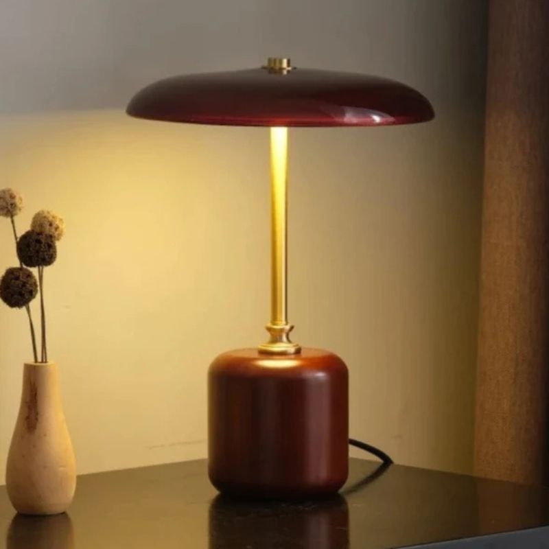 American Vintage Brass and Glass Desk Lamp