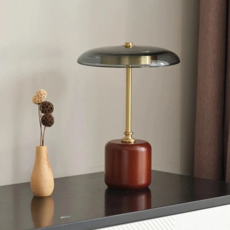 American Vintage Brass and Glass Desk Lamp