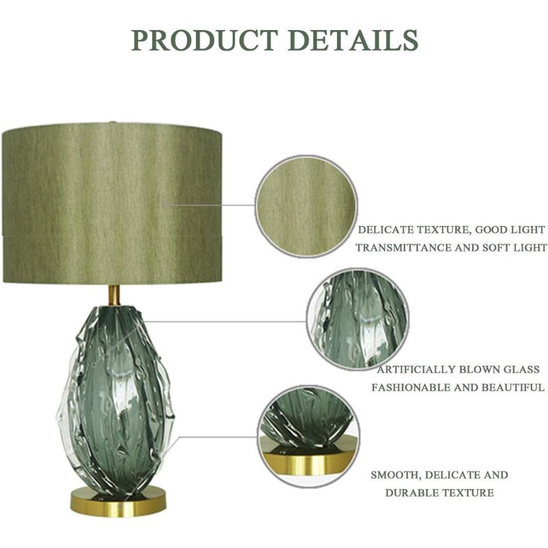 Modern Glass LED Table Lamp with Cylindrical Shade