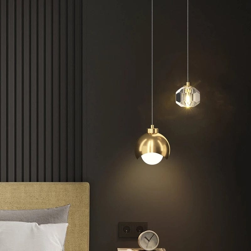 Thea Double Light Source LED Pendant Light Design Gold Norenza