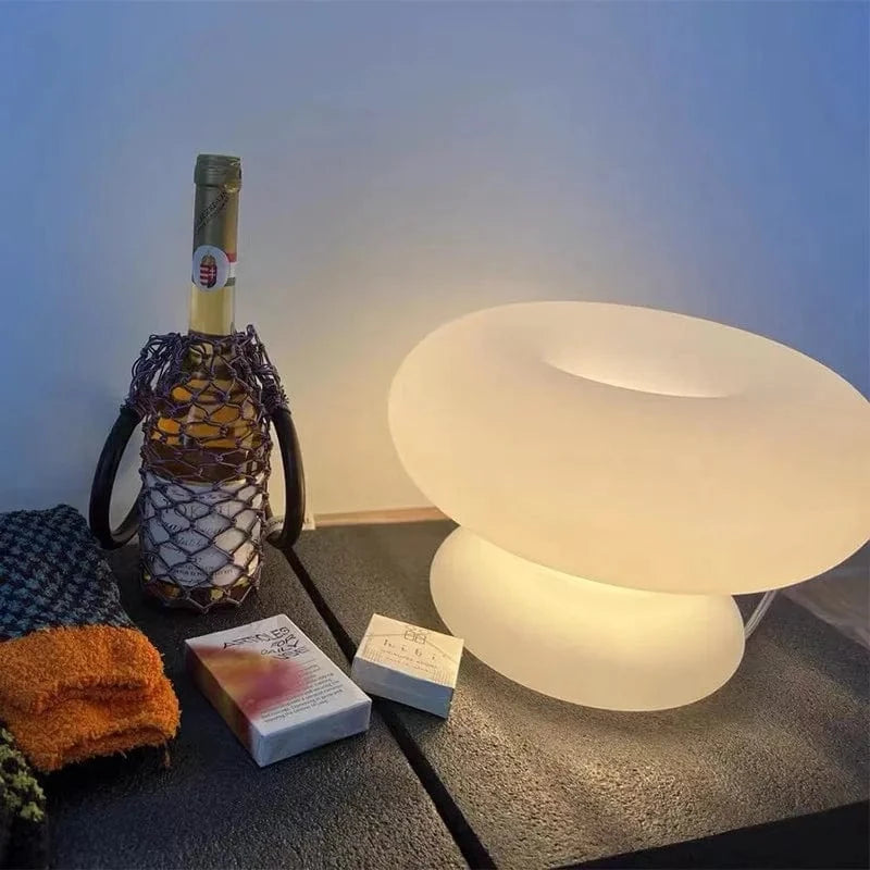 Trendy Circular Glass Nightstand Lamp for Home Decor Norenza