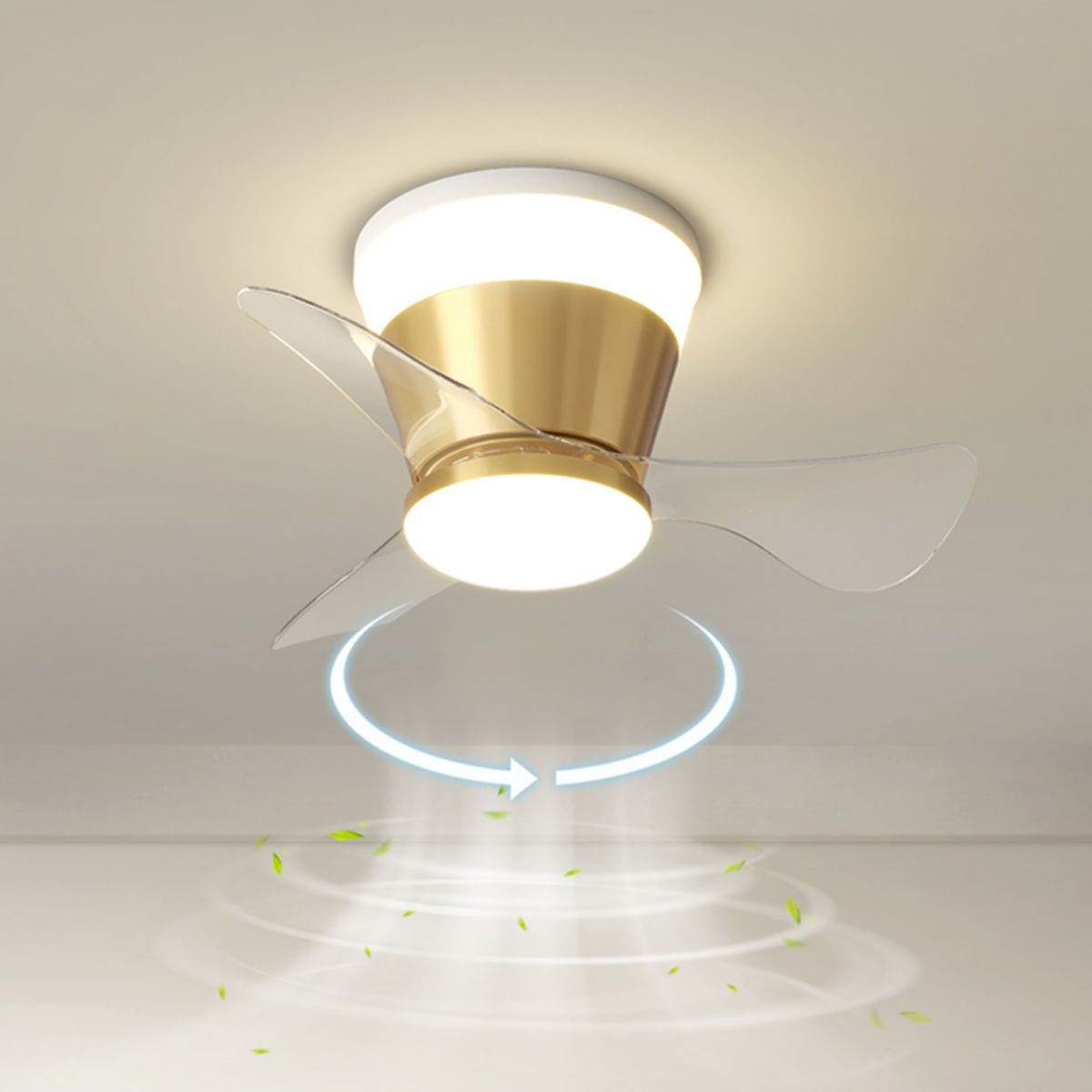 Ultra-Thin Ceiling Fan with Integrated Light Norenza