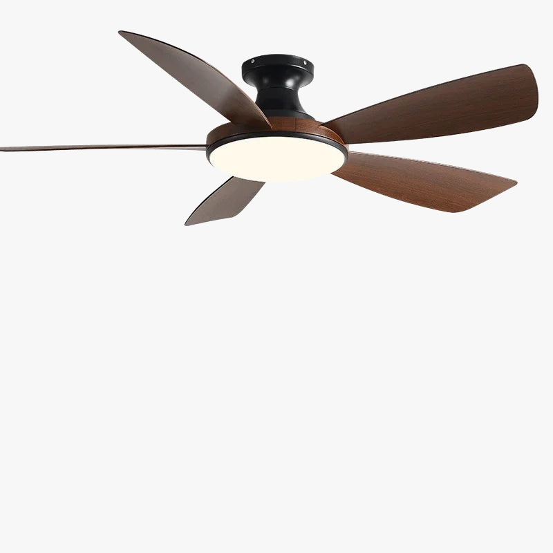 Modern Low Profile Ceiling Fan with LED Light and Remote Control