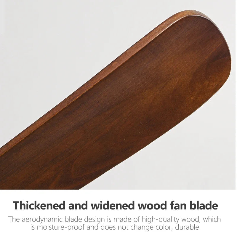 Luxury Natural Wood Ceiling Fan with Reversible LED for Summer & Winter