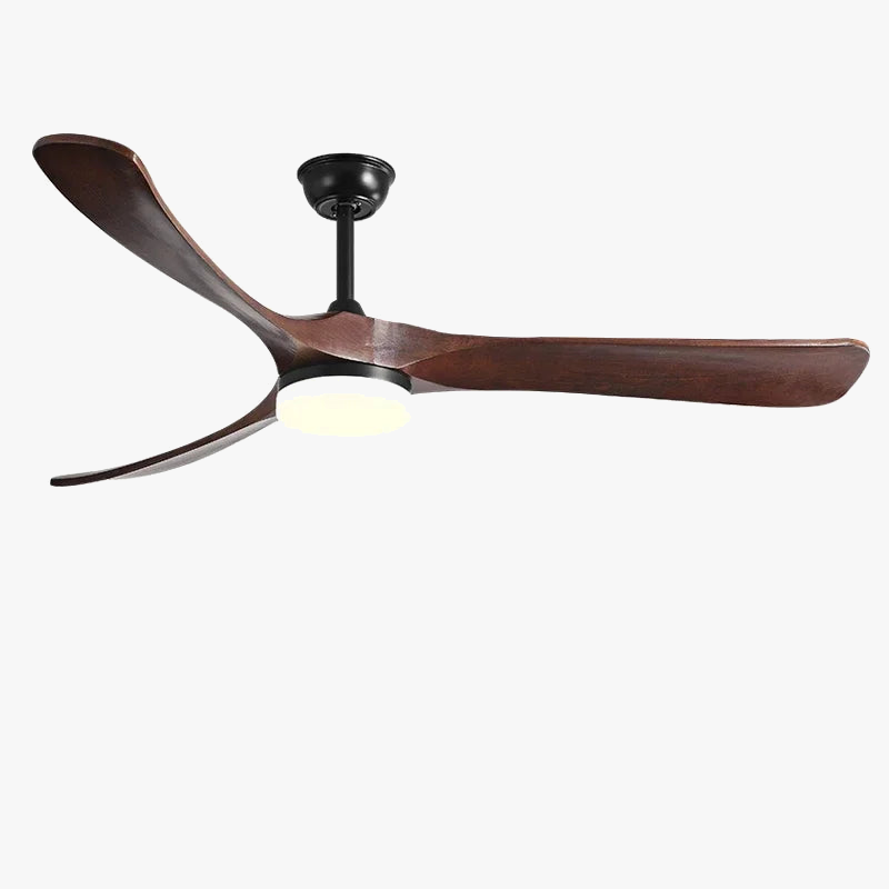 Luxury Natural Wood Ceiling Fan with Reversible LED for Summer & Winter