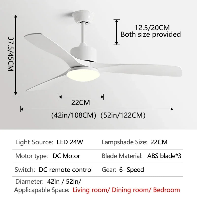 ventilateur de plafond en bois lumineux avec télécommande