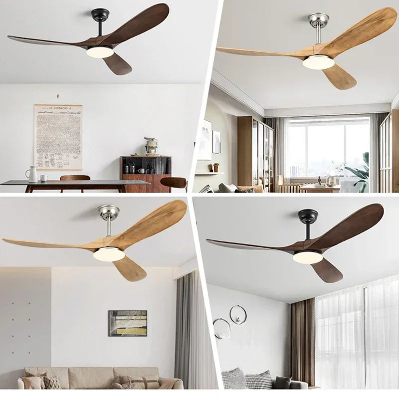 Vintage Industrial Wooden Ceiling Fan Without Light