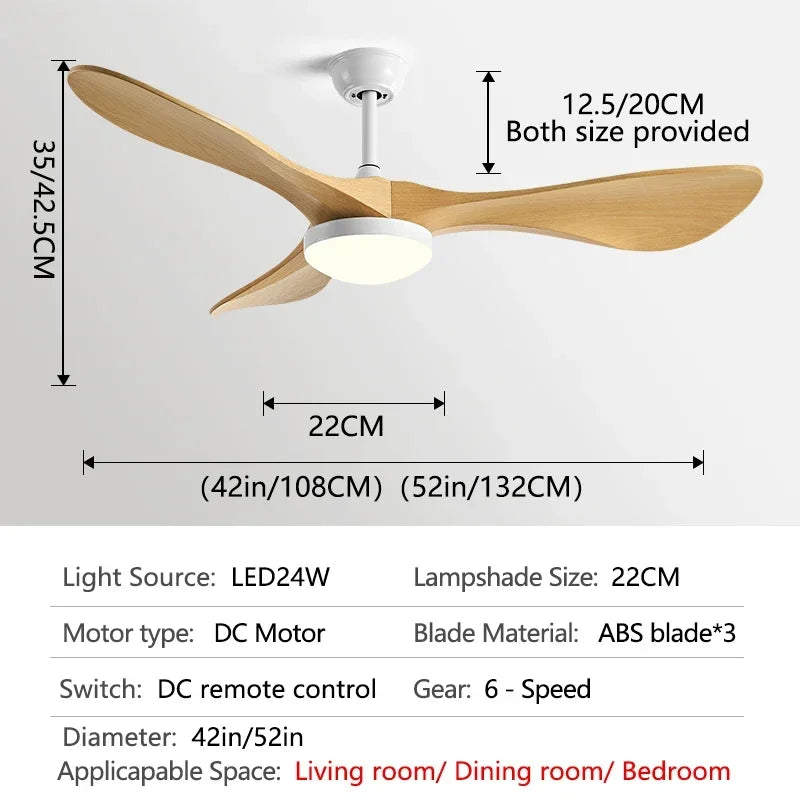 Electric Ceiling Fan with Light and Remote Control