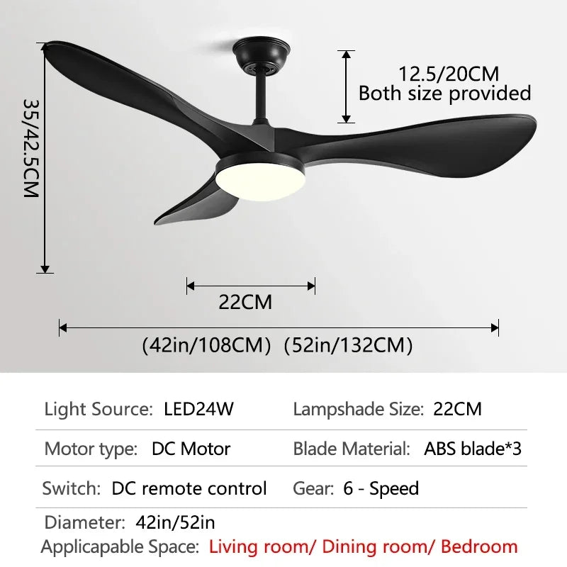 Electric Ceiling Fan with Light and Remote Control
