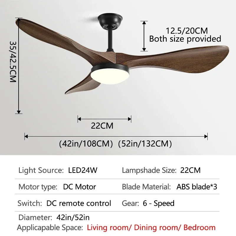 Electric Ceiling Fan with Light and Remote Control