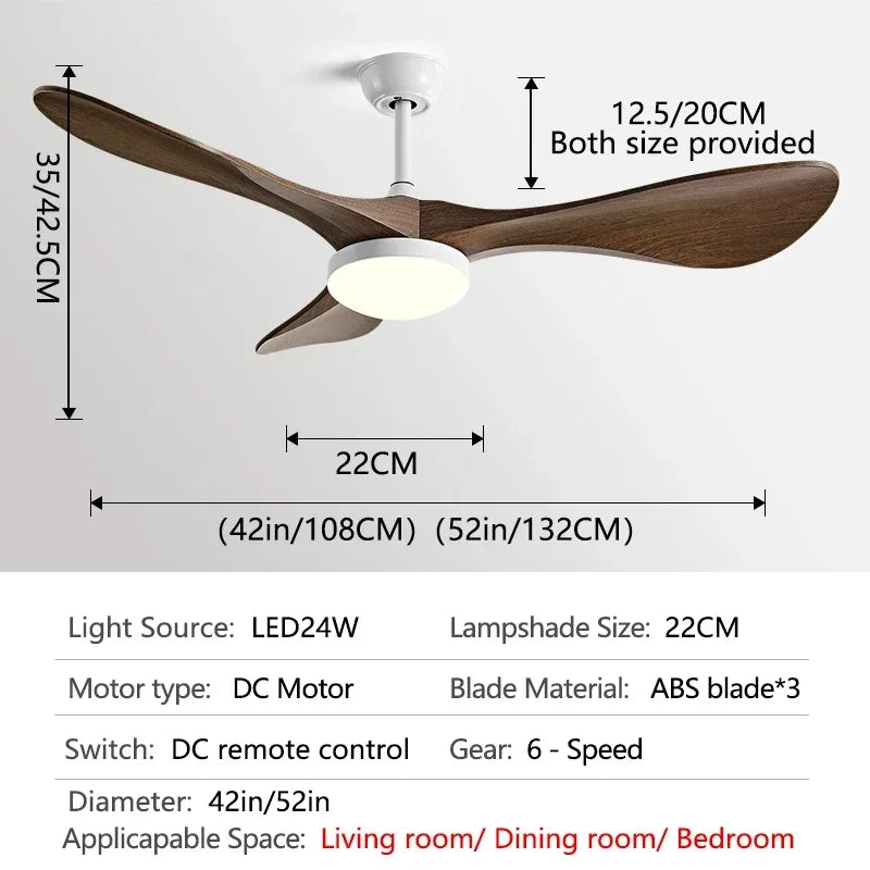 Electric Ceiling Fan with Light and Remote Control