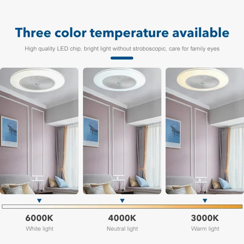 Modern Invisible LED Ceiling Fan with Remote Control