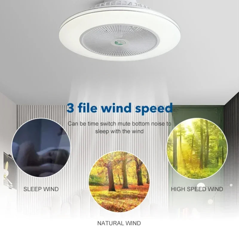 Modern Invisible LED Ceiling Fan with Remote Control