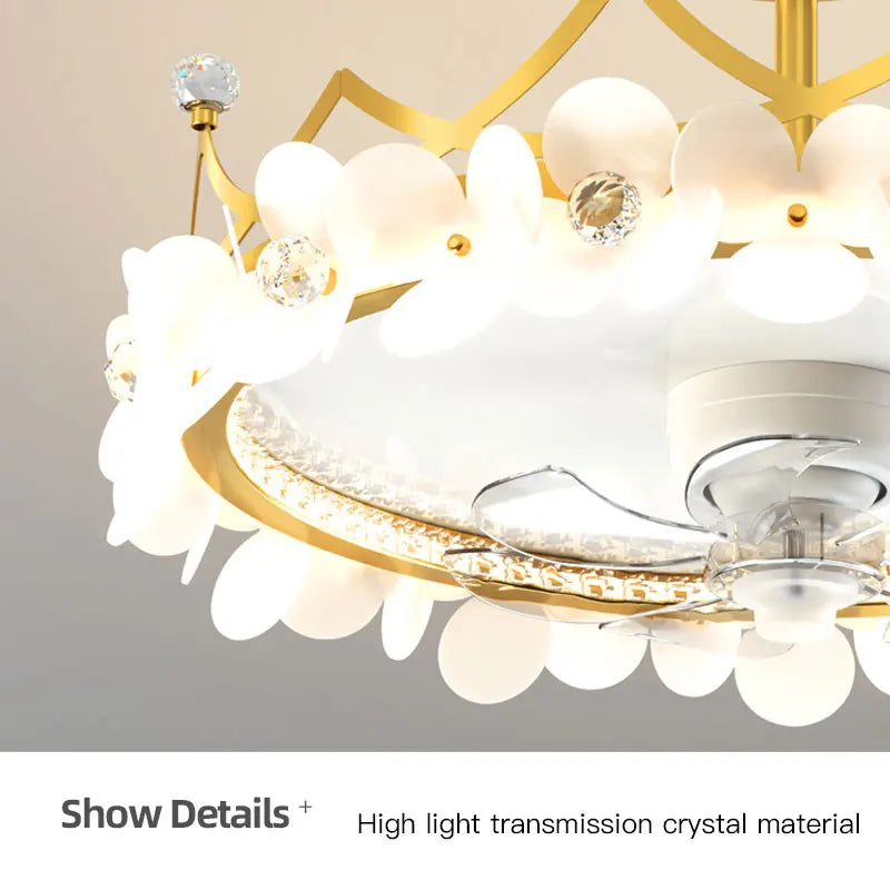 Modern LED Ceiling Fan with Remote Control and Decorative Lighting