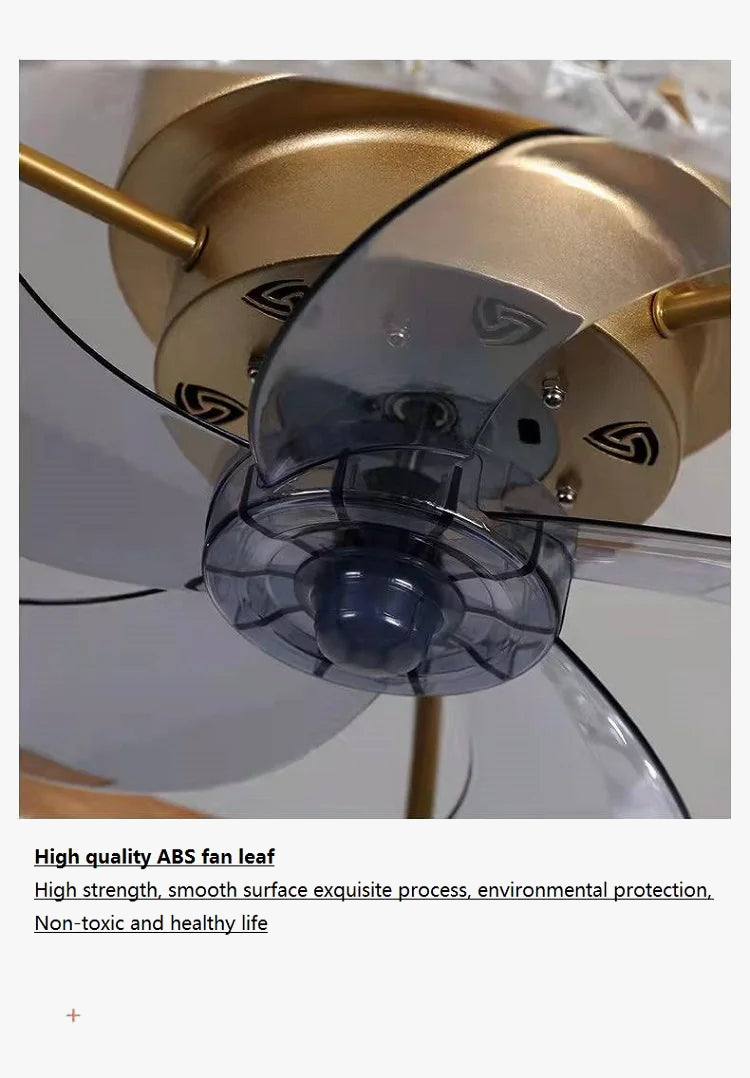 Quiet Decorative Ceiling Fan with Remote Control and Light