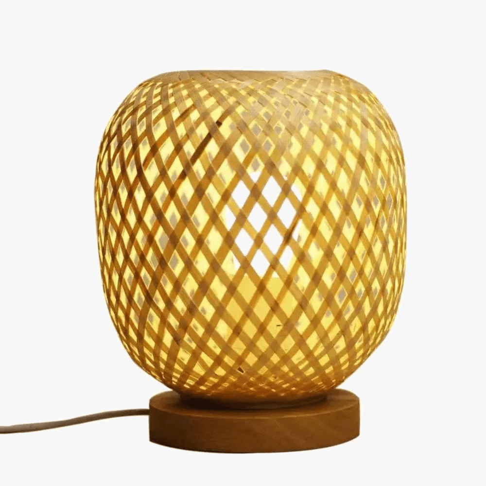 Vintage Bamboo Rattan Decorative Desk Lamp Norenza