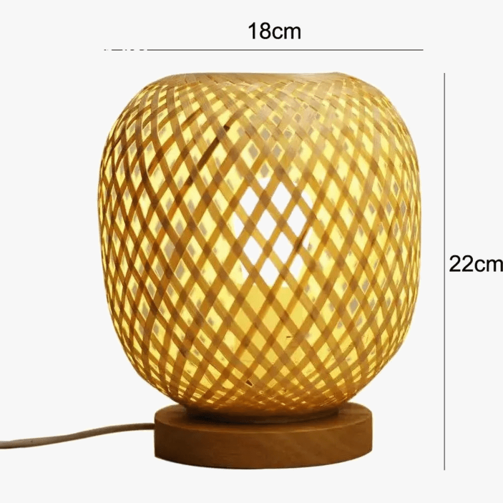 Vintage Bamboo Rattan Decorative Desk Lamp Norenza