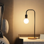 Vintage Black and White Desk Lamp E27 - Nordic Wood Table Light Black Norenza