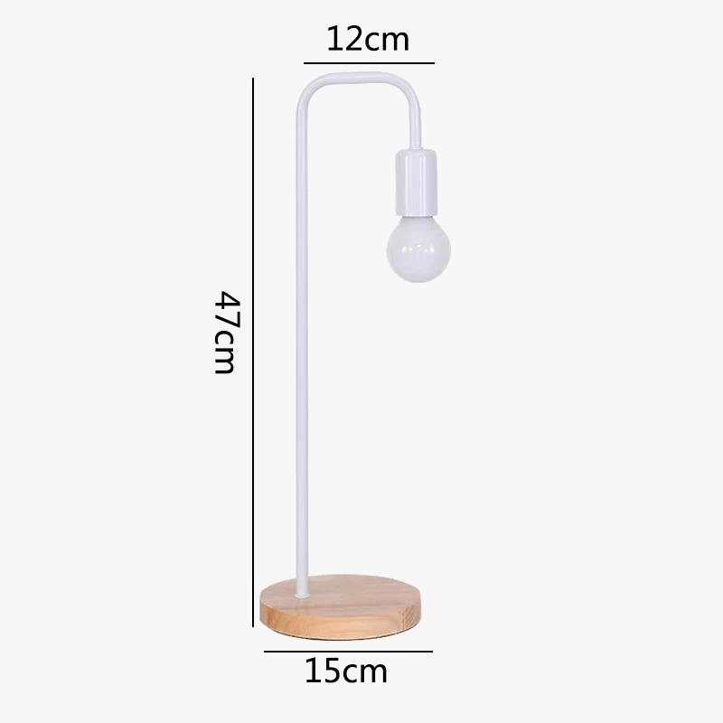 Vintage Black and White Desk Lamp E27 - Nordic Wood Table Light Norenza