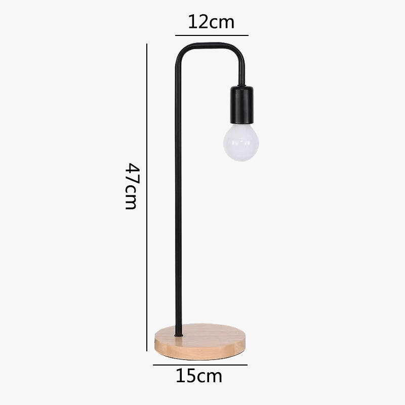 Vintage Black and White Desk Lamp E27 - Nordic Wood Table Light Norenza