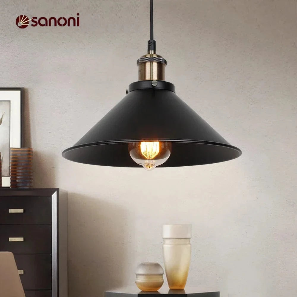 Vintage Black Loft Pendant Light for Industrial Kitchen & Restaurant Norenza