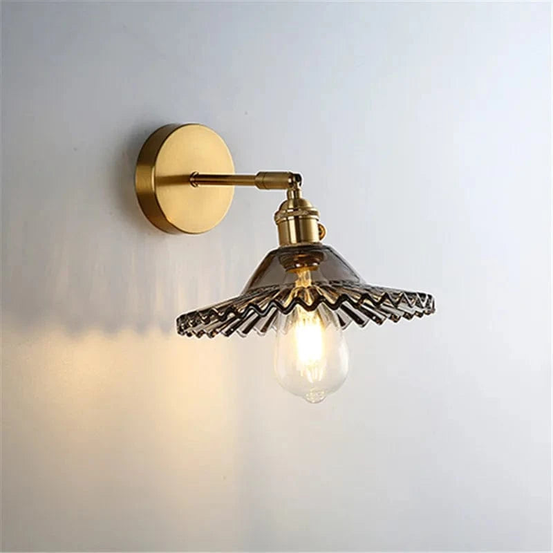 Vintage Brass Wall Sconce Gray Norenza