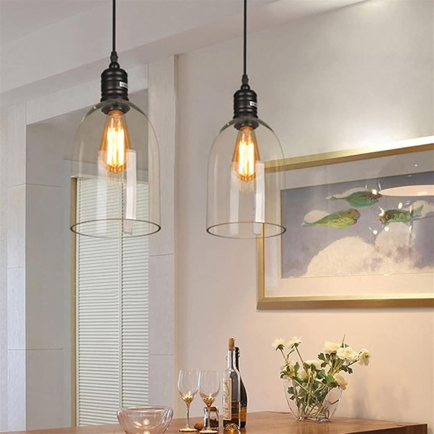 Vintage Edison Glass Pendant Light in Industrial Loft Style Norenza