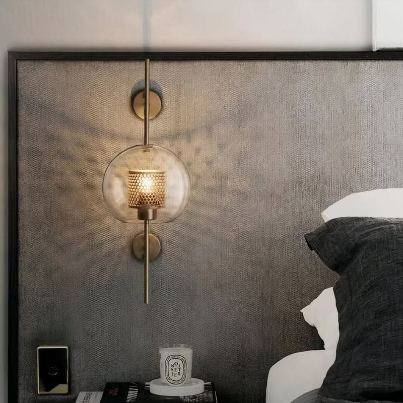 Vintage Glass and Metal Wall Sconce Norenza