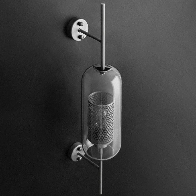 Vintage Glass and Metal Wall Sconce Norenza