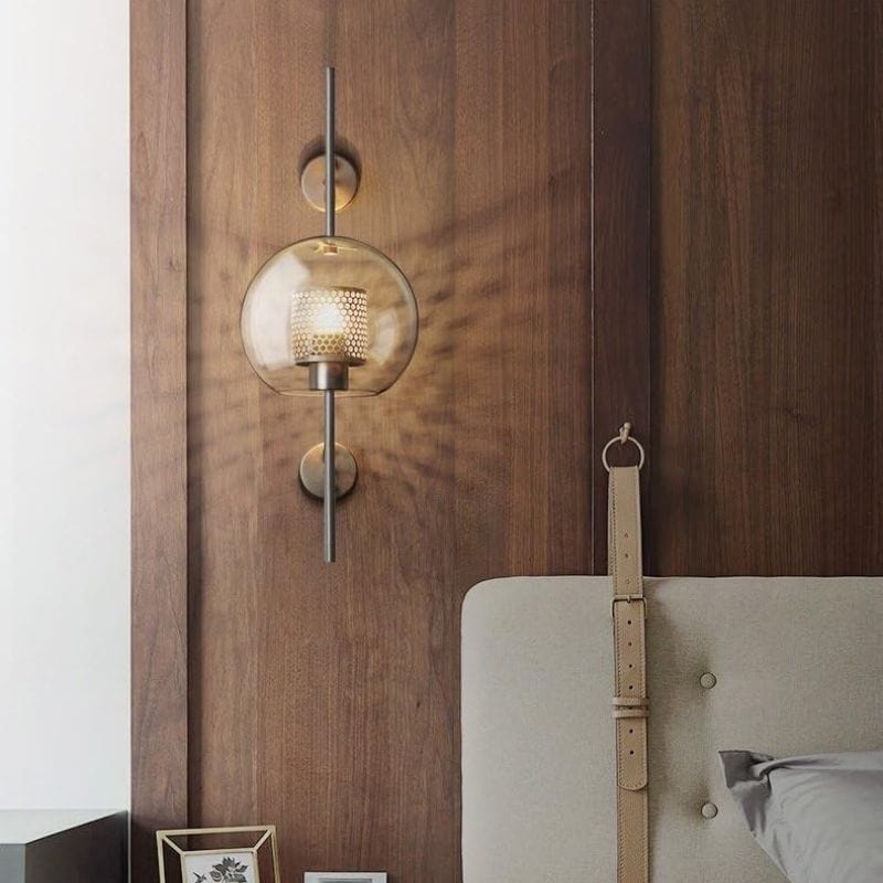 Vintage Glass and Metal Wall Sconce Norenza