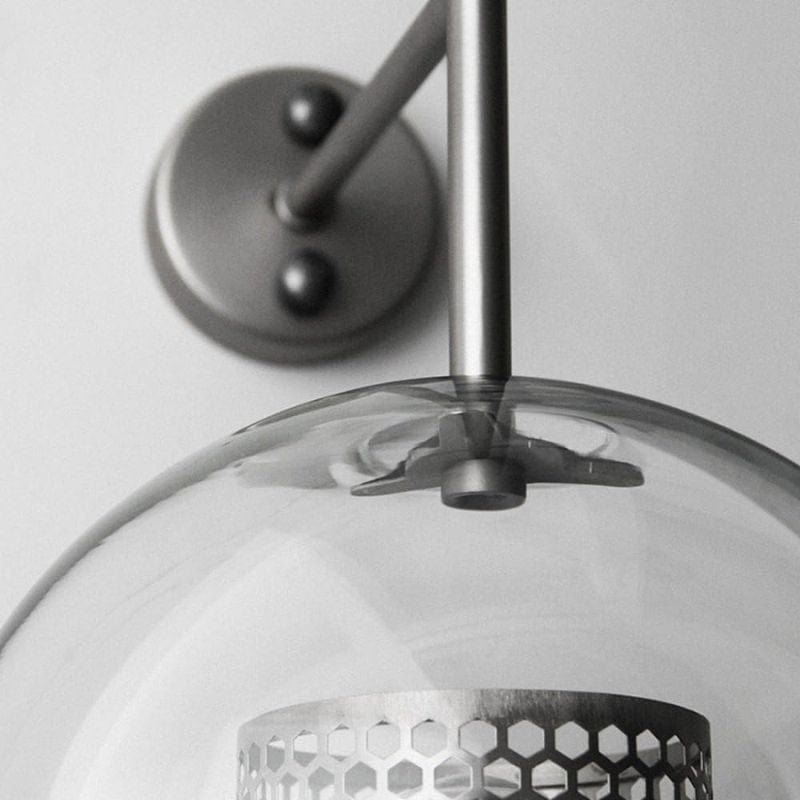 Vintage Glass and Metal Wall Sconce Norenza