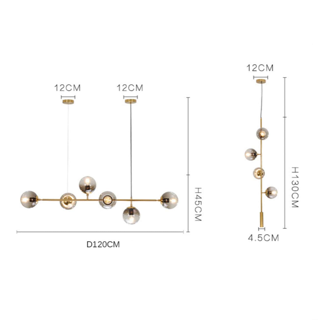 Vintage Glass Ball LED Metal Chandelier Norenza