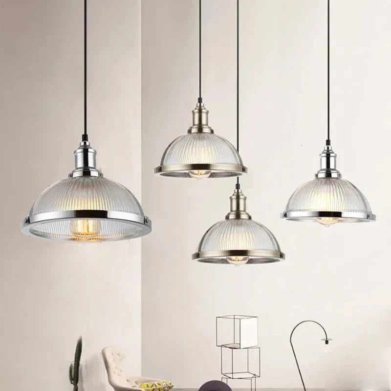 Vintage Glass Pendant Light Fixture - Loft Style LED Hanging Lamp for Dining Room & Office E27 Norenza