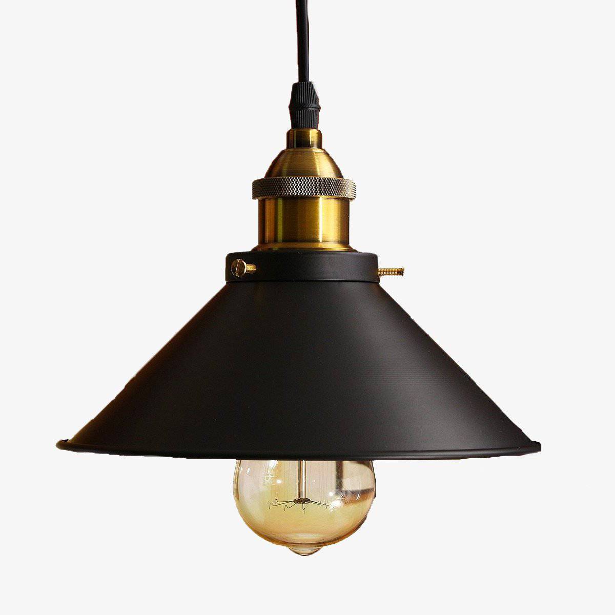 Vintage Gold Metal Pendant Light Black Norenza