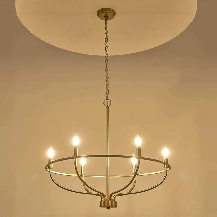 Vintage Industrial Iron 6-Head Pendant Light for Home Decor Gold Norenza