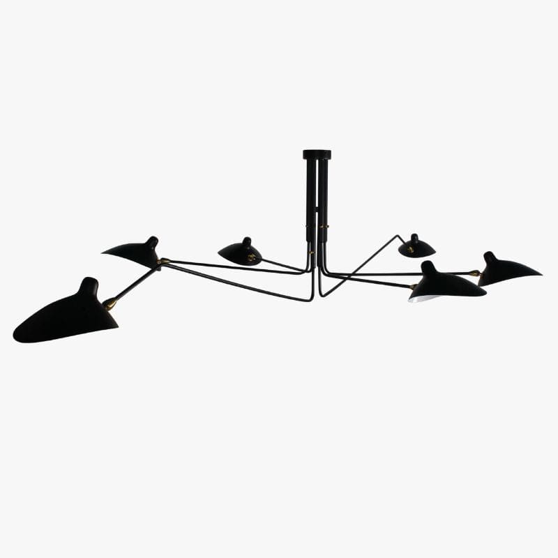 Vintage Industrial Nordic Iron Spider LED Chandelier 6 lights Norenza