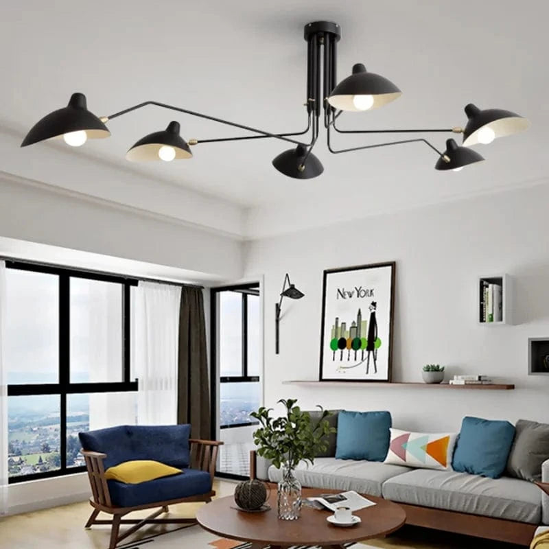 Vintage Industrial Nordic Iron Spider LED Chandelier Norenza