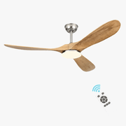 Vintage Industrial Wooden Ceiling Fan Without Light Natural Wood / 52" Norenza