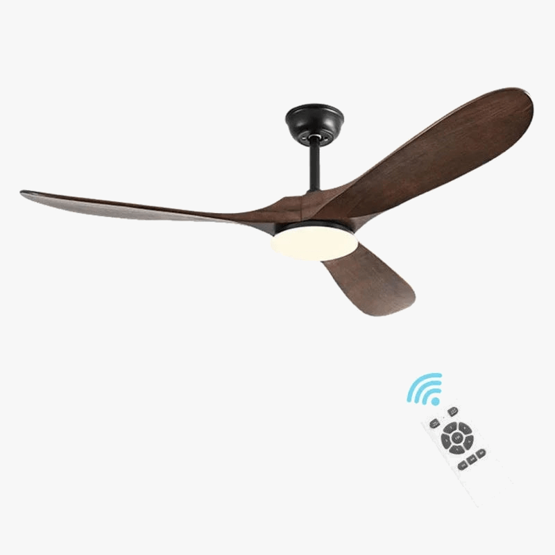 Vintage Industrial Wooden Ceiling Fan Without Light Walnut / 52" Norenza