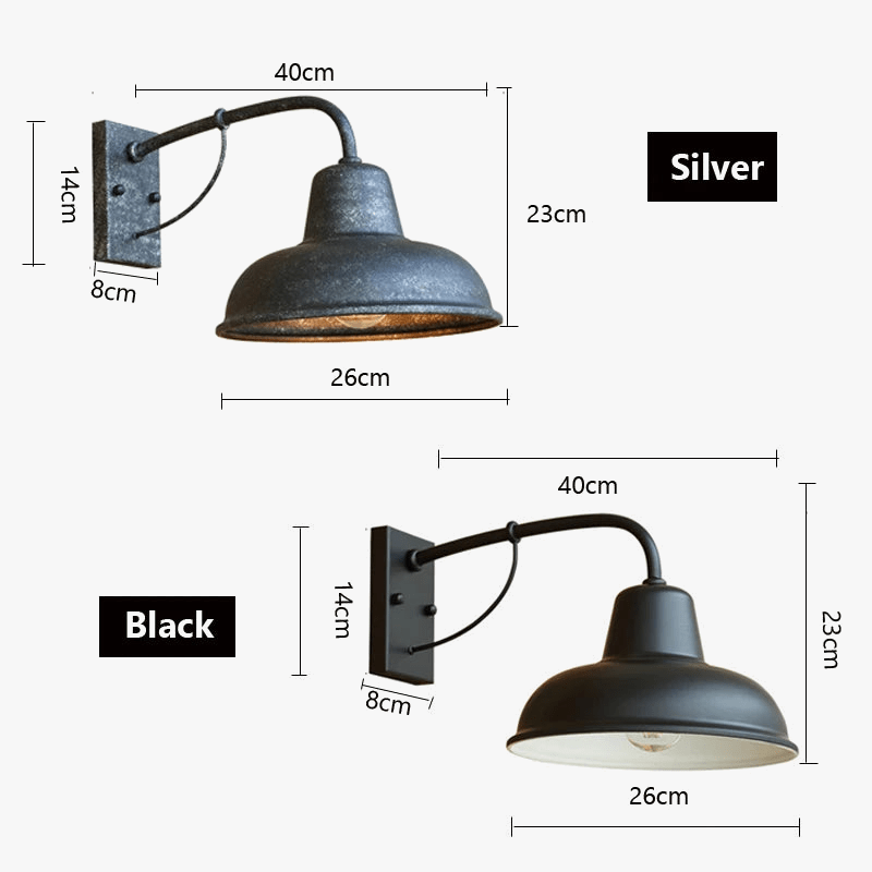 Vintage Iron Outdoor Wall Sconce for Garden Patio Cafe Norenza