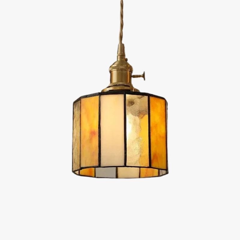 Vintage Japanese Style Pendant Light with Copper Socket and Glass Shade B / 1 light Norenza