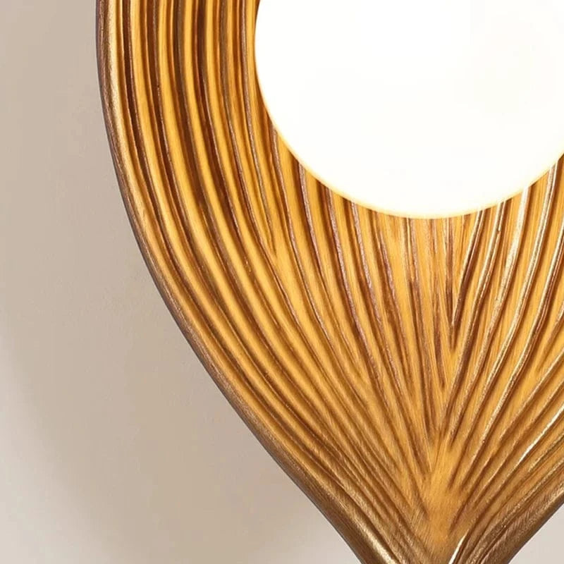 Vintage Leaf Design Resin Wall Sconce Norenza