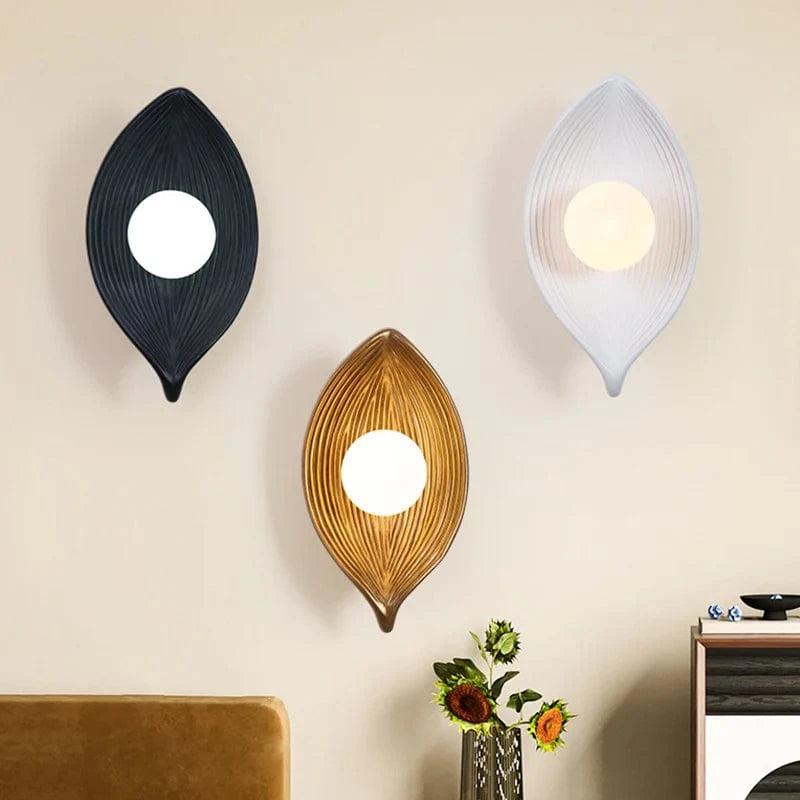 Vintage Leaf Design Resin Wall Sconce Norenza