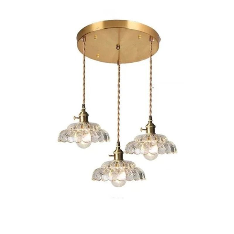 Vintage LED Pendant Light with Wooden Handle and Glass Shade Norenza