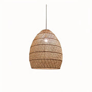 Vintage Rattan Hanging Light Fixture A Norenza