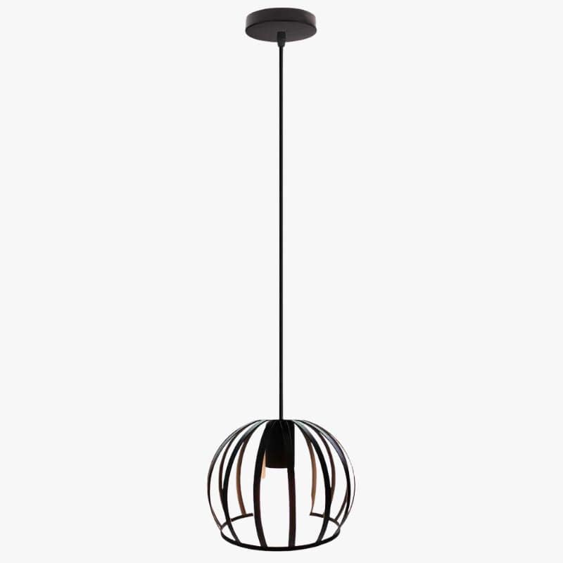 Vintage Round Cage Pendant Light (Black or White) Black Norenza