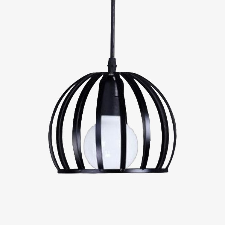 Vintage Round Cage Pendant Light (Black or White) Norenza