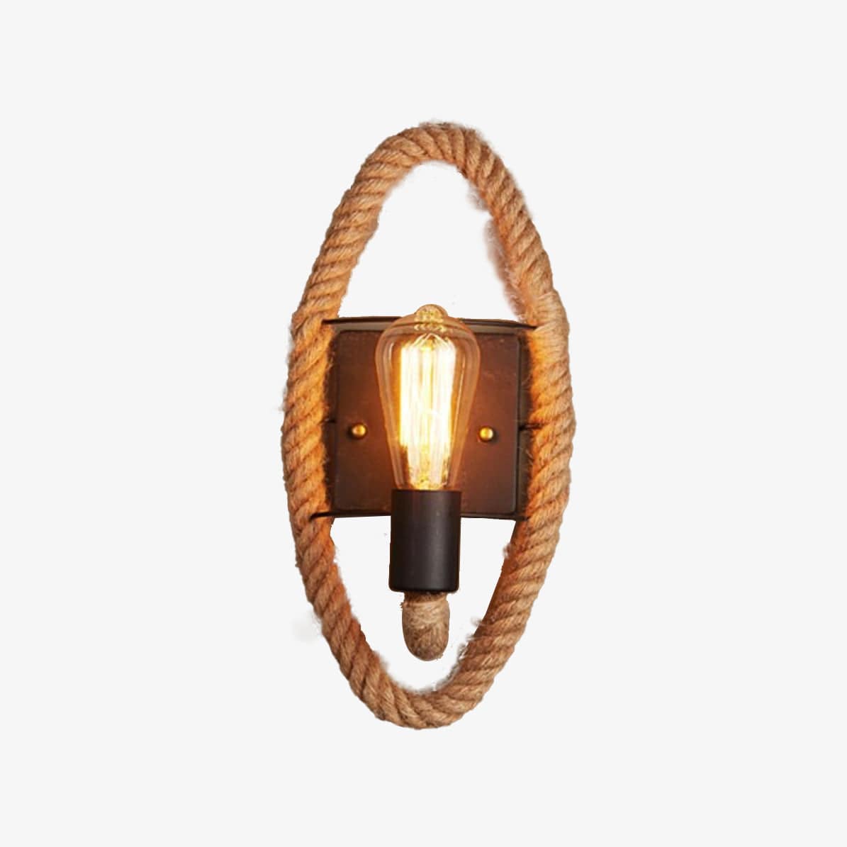 Vintage Rustic Wall Sconce with Rope Ellipsis Norenza